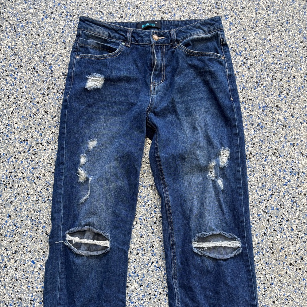 Women’s Distressed Blue Jeans